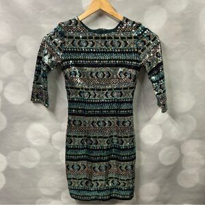 TFNC London full sequin fitted dress in a‎ size XS Fully lined.